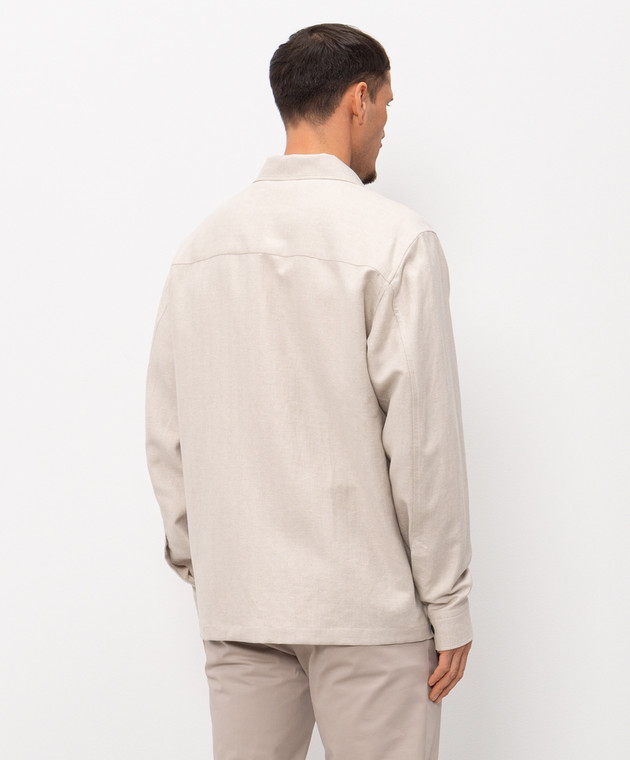 Stefano Ricci Бежевая рубашка с льном SP008188VT0001 изображение 4