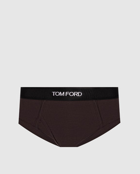 Tom Ford Коричневые трусы-брифы с логотипом T4LC11040