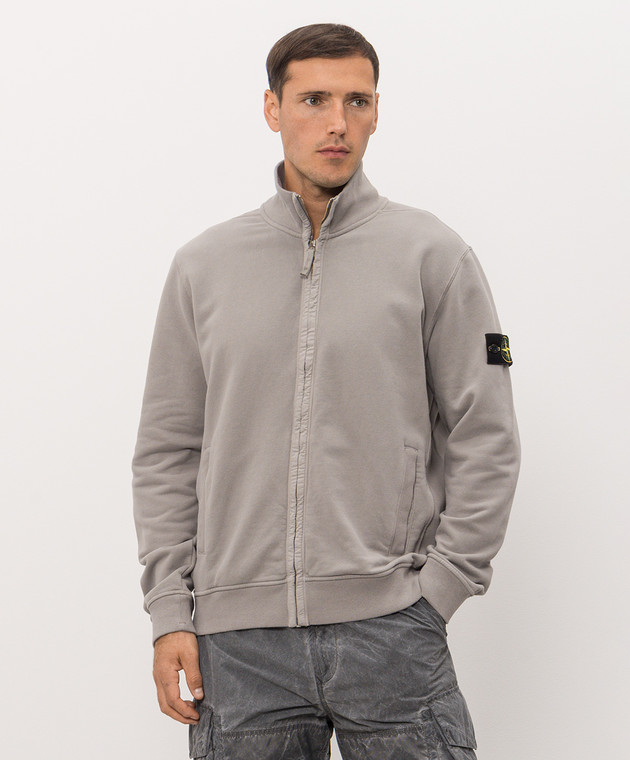 Stone Island Сірий кардиган з патчем логотипа L2S156100066S0A20 зображення 3
