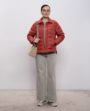 Peserico Червона пухова куртка з ланцюжком моніль A2411406957