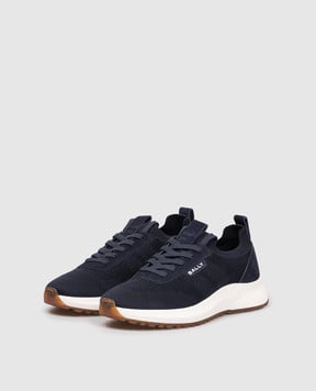 Bally Синие комбинированные кроссовки с логотипом MSK0EVTE091