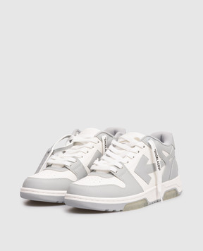 Off-White Серые кожаные кроссовки Out Of Office OWIA259C99LEA006