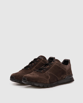 Kiton Коричневые замшевые кроссовки USSA114N01490