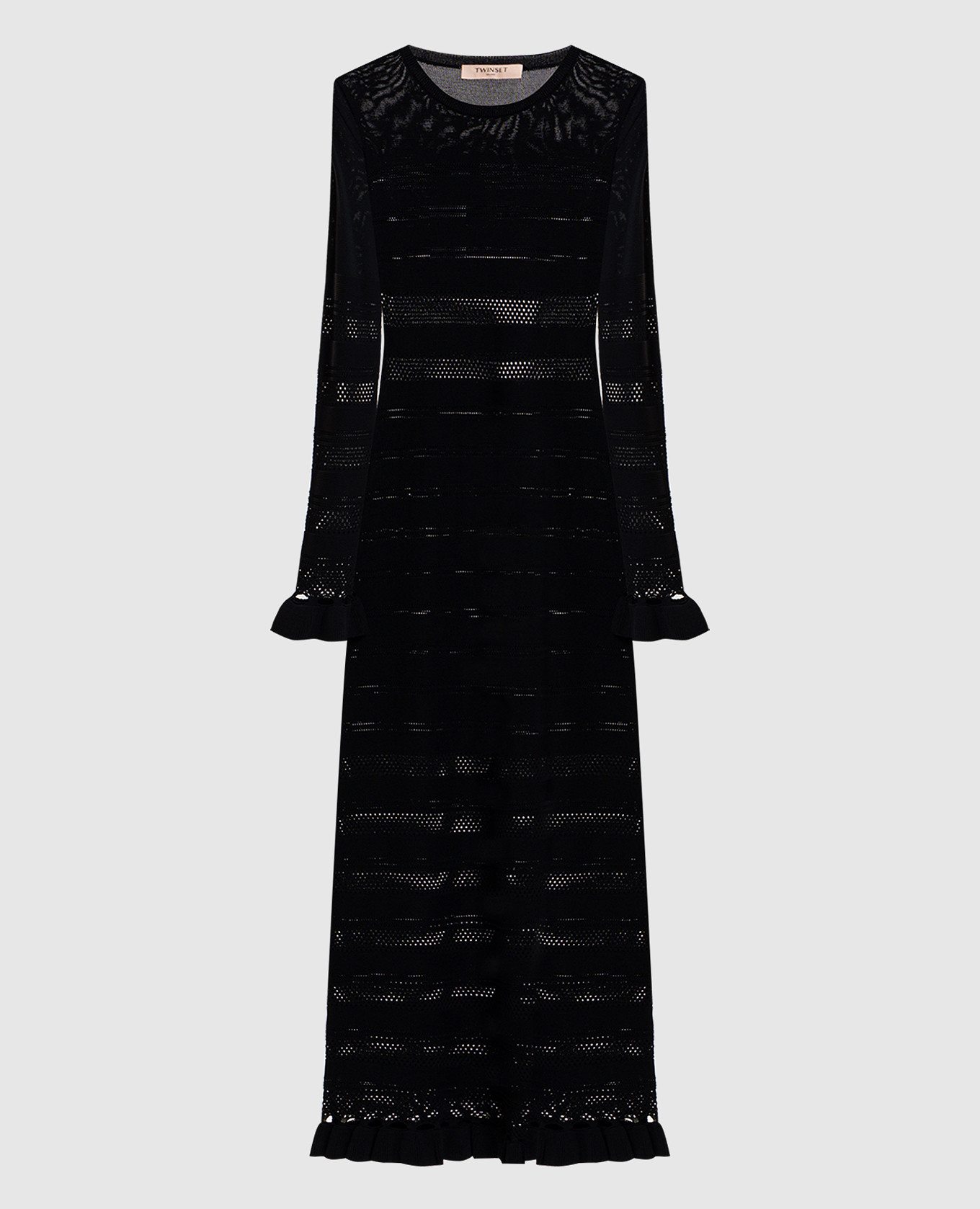 

Черное платье с ажурным узором, Черный, Повседневные платья