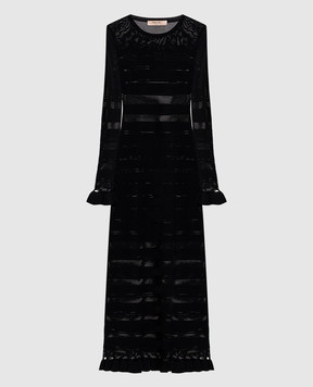 Twinset Чорна сукня з ажурним візерунком 261TP3080