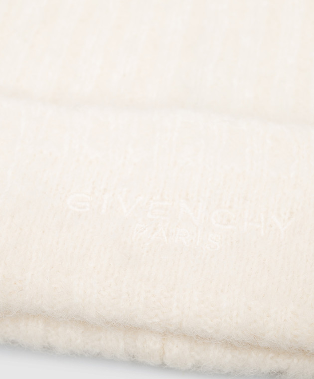 Givenchy Шапка цвета айвори с вышивкой логотипа 710010350003 изображение 4