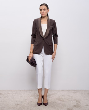 Peserico Коричневий жакет з вовни з ланцюжком моніль E019895815A