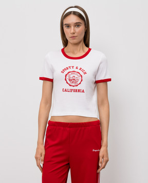 Sporty & Rich Футболка білого кольору з принтом логотипа TO073710509WH52