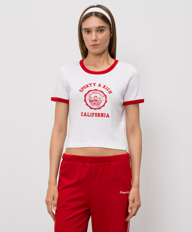 Sporty & Rich Футболка білого кольору з принтом логотипа TO073710509WH52 зображення 3