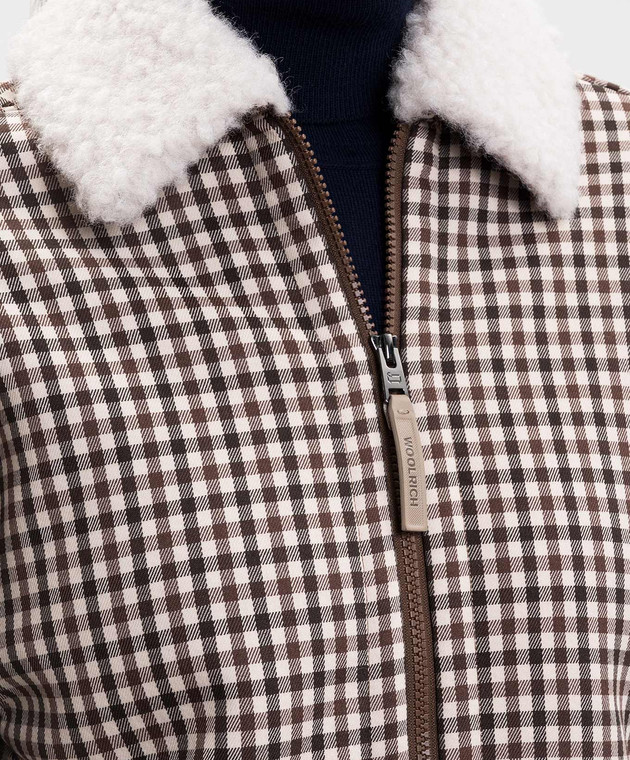 Woolrich Бежева куртка в клітинку CFWWOS2035FRUT5486 зображення 5