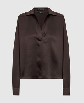 Tom Ford Коричневая блуза из шелка TS2144FAX1720