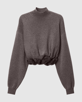 Alexander Wang Коричневый свитер с шерстью с каркасным низом 1KC4261092