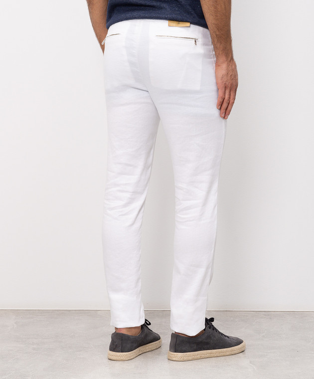 Marco Pescarolo Белые брюки с льном CARACCIOLO5302 изображение 4