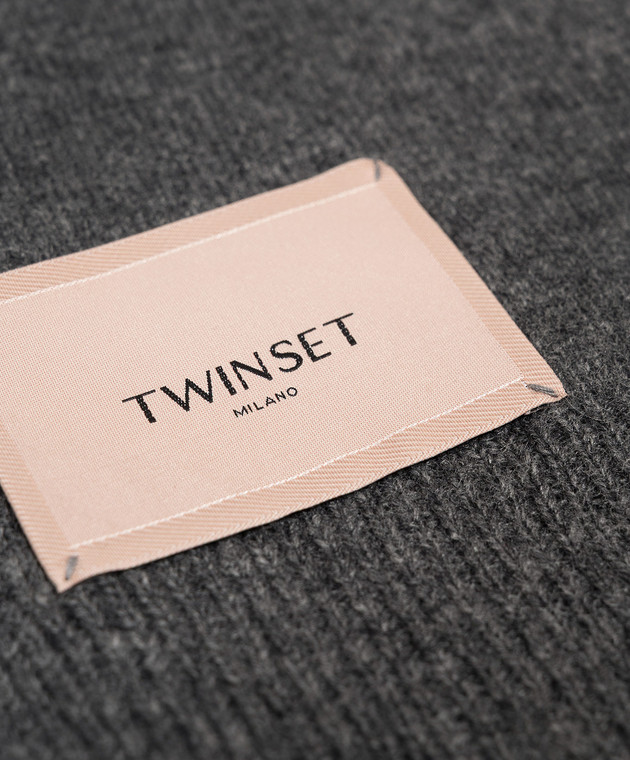 Twinset Сірий шарф з вовною 262TO5580 зображення 3