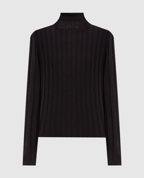 Allude Коричневый гольф из шерсти в рубчик 26564023