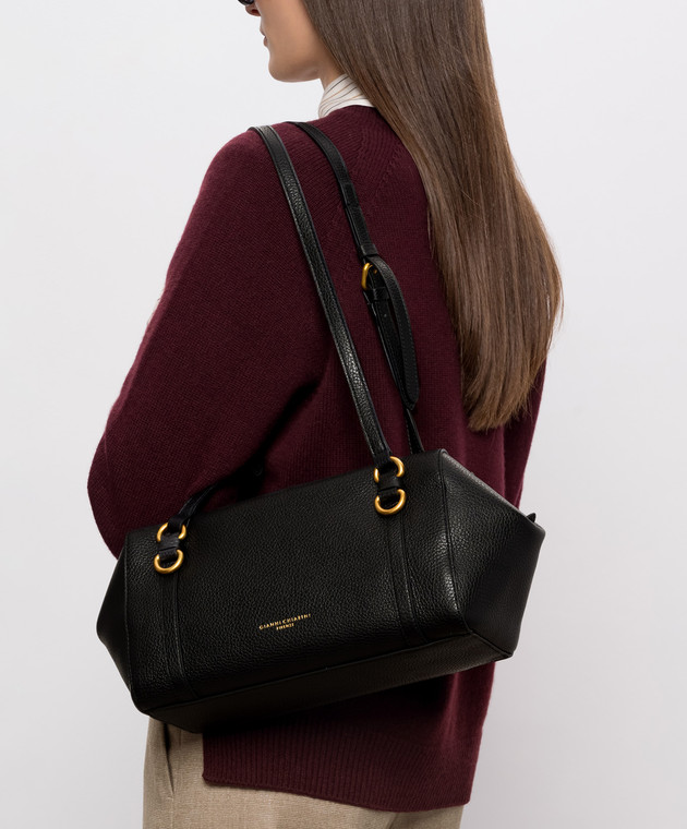 Gianni Chiarini Чорна шкіряна сумка-тоут TERRY BS12230COMMGRN зображення 2