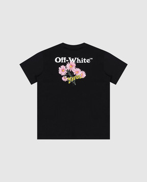 Off-White Дитяча чорна футболка Daisy 44GAA001S26J004