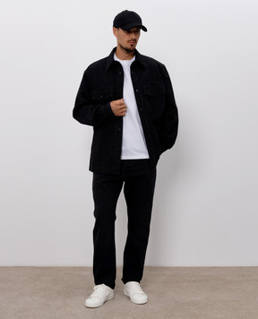Balmain Чорні штани з патчем логотипа HH1MI115DG13