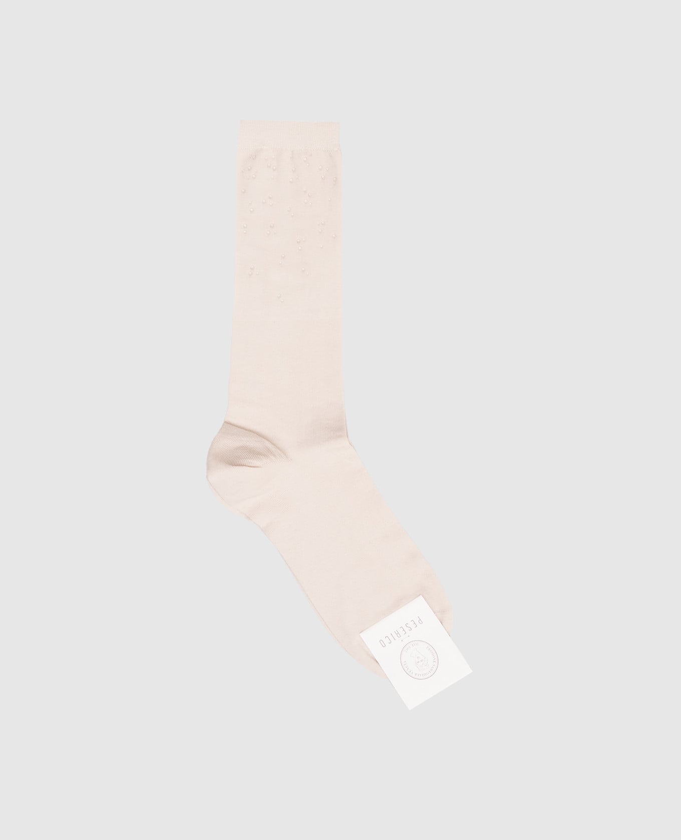 Бежевые носки с кристаллами