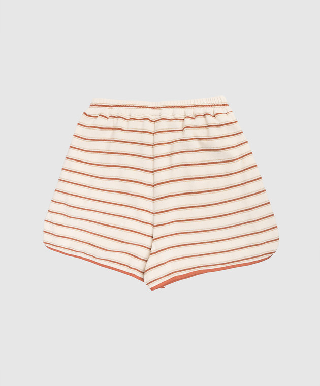Brunello Cucinelli Дитячі бежеві шорти в смужку з шовком BQ987P261C зображення 2