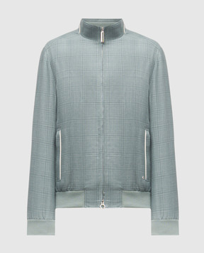 Stefano Ricci Зеленая куртка из кашемира, шелка и льна в клетку MZJ6100020C169HA