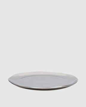 Bitossi Home Срібляста порцелянова сервірувальна тарілка FTB00901
