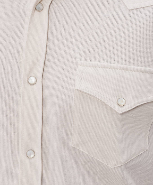 Brunello Cucinelli Рубашка цвета айвори ME8546666 изображение 5