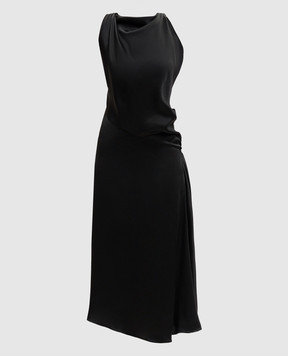 Victoria Beckham Чорна сукня міді з драпіруванням 1226WDR007295B