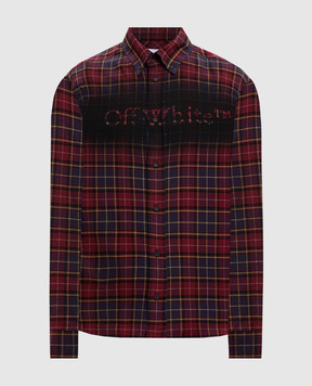 Off-White Бордова сорочка в клітинку 44MGE04MF5F003