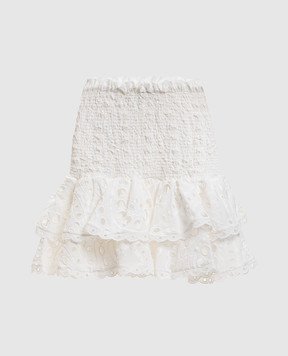 Charo Ruiz Белая юбка мини Nerissa с оборками 263401