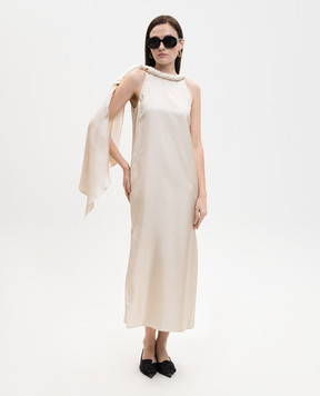 Loulou de Saison Бежева сукня SUSAN із шовку SUSAN