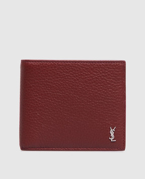 Saint Laurent Бордовый кожаный портмоне 848141AAELP