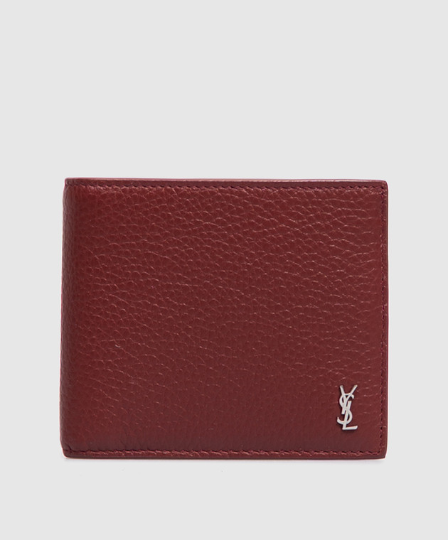 Saint Laurent Бордовый кожаный портмоне 848141AAELP