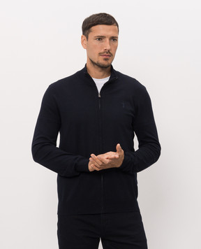 Trussardi Синий кардиган с вышивкой эмблемы M0188000085NMK603K01