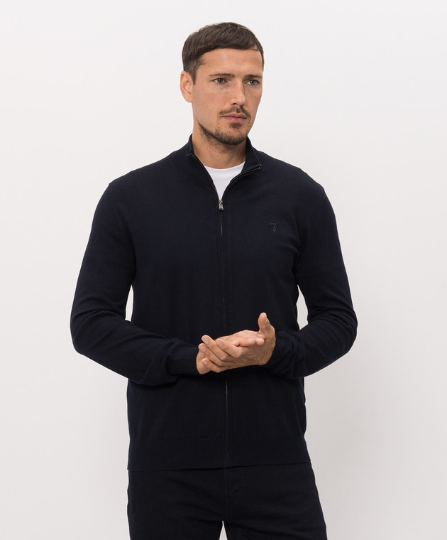 Trussardi Синий кардиган с вышивкой эмблемы M0188000085NMK603K01 изображение 3
