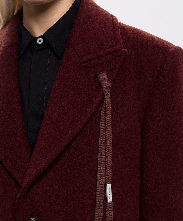 Ann Demeulemeester Бордовое пальто Aldina с шерстью B0014262FA510 изображение 5