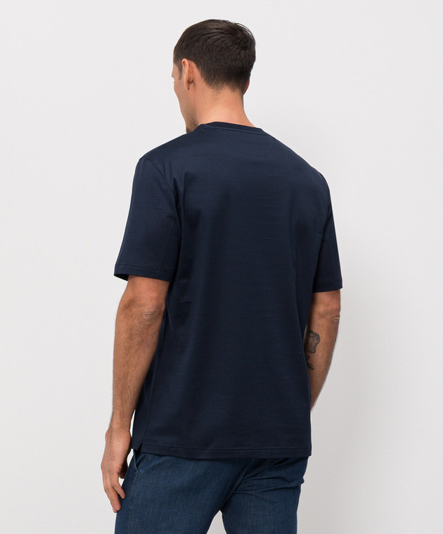 Castangia dal 1850 Синя футболка з вишивкою DMTSDM51S26 зображення 3