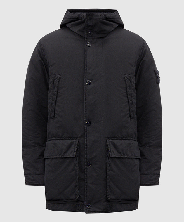 Stone Island Синя пухова парка з патчем логотипа L2S154100062S0F27