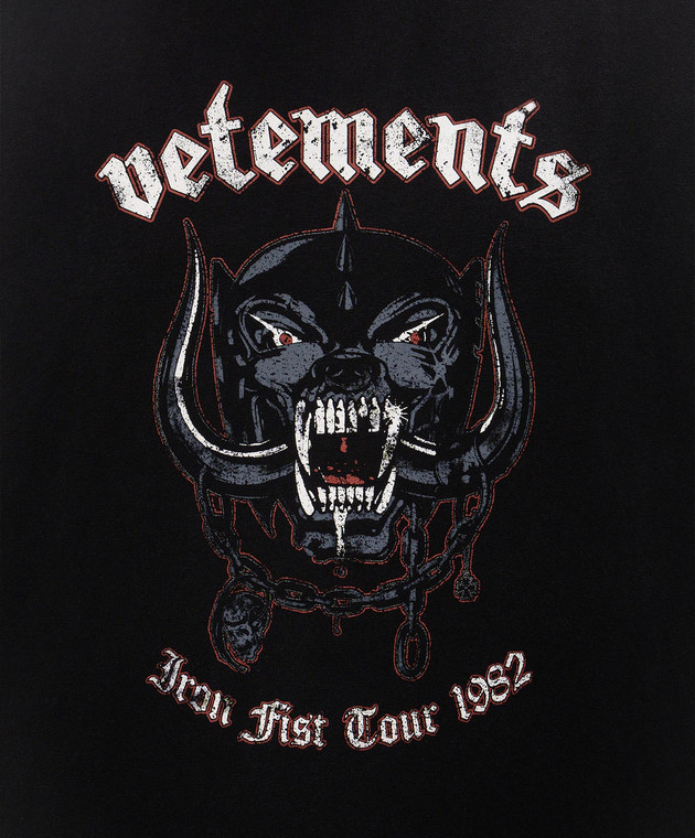 Vetements Чорний лонгслів з принтом MH27LS243B зображення 4