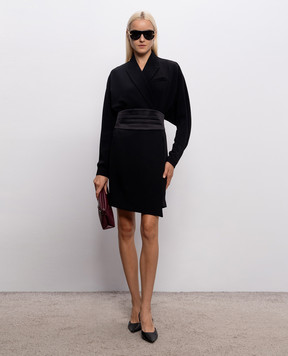 Brunello Cucinelli Черное платье-жакет с шелком MA029A5554