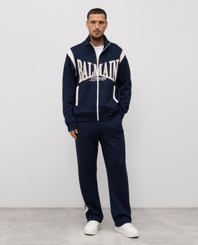 Balmain Сині спортивні штани  принтом логотипа FH0PQ434BD16