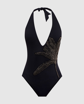 Twinset Чорний купальник з вишивкою 261LMMF00