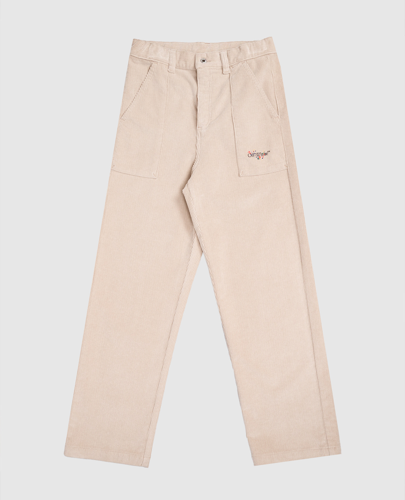

Детские брюки с логотипом, Бежевый, Повседневные брюки casual