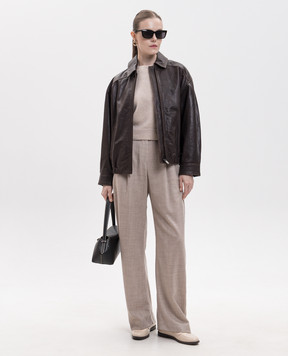 Max Mara Weekend Коричневая кожаная куртка COSE WKDCOSE