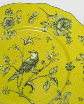 Geminiano Cozzi 1765 Зелена порцелянова сервірувальна тарілка Rosa Rosae SKBBU22329043