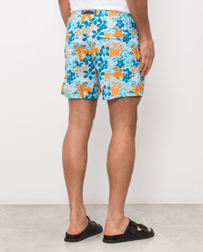 Vilebrequin Голубые шорты для плавания Jungle Turtles MOOEB120