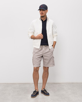 Brunello Cucinelli Синє поло в рубчик M29400025