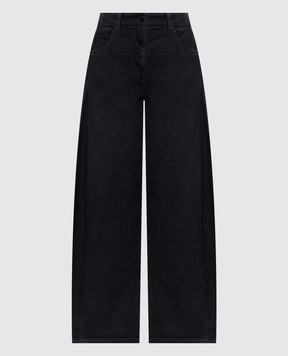 Brunello Cucinelli Сірі вельветові штани з льоном MB185P4059
