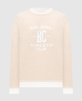 Brunello Cucinelli Бежевий меланжевий світшот з принтом MR8313380G