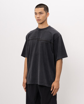 Alexander Wang Чорна футболка з фактурним принтом логотипа UCC3261926m